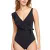 Ruffle Surplice One Piece Swimsuit