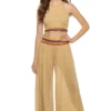 Halter Top And Wide Leg Pant Set