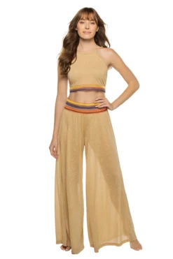 Halter Top And Wide Leg Pant Set