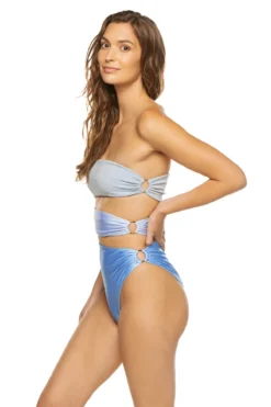 Isla Bandeau Cut Out One Piece Swimsuit -Beachwear Threads ISLA 1PC One Piece Swimsuit Azulado Side