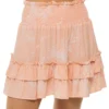 Smocked Ruffle Mini Skirt