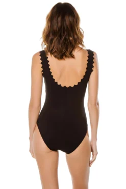 Ines Rick Rack Underwire One Piece Swimsuit -Beachwear Threads KAR BLACK BL One20Pieces Back 94651