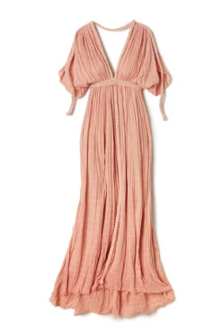 Athena Full Length Goddess Gown -Beachwear Threads KASIA PINK ROS Sundresses Laydown 91611