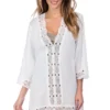 Crochet Lace Trim V-Neck Tunic