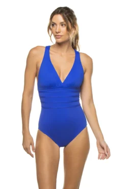 V-Neck Over The Shoulder One Piece Swimsuit