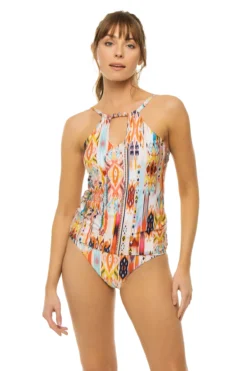 Desert Dream Keyhole High Neck Tankini Top