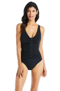 Mio Wide Strap One Piece Swimsuit