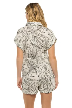 Beachwear Threads -Beachwear Threads OGP7313 Apparel Romper Natural Black Back