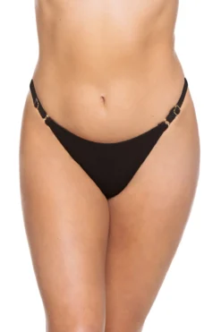 Parker Textured Tab Side Brazilian Bikini Bottom