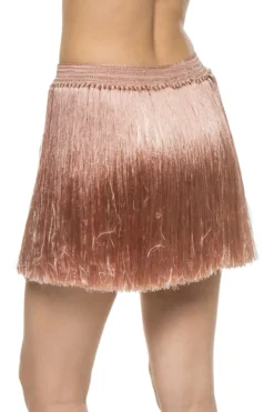 Angelica Fringe Mini Skirt -Beachwear Threads R23CS18 Apparel Bottom Pearl Blush Back