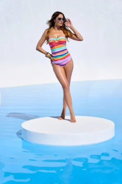 Winning Streak Molded Bandeau Tankini Top -Beachwear Threads RBWS23467 Tankini Top Multi Lifestyle