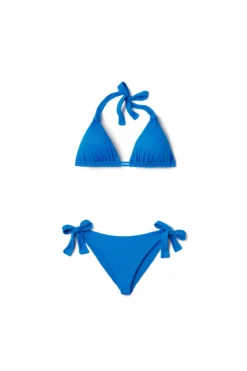 Riley Textured Halter Top -Beachwear Threads RILEY PQ Bikini Top Azure Laydown