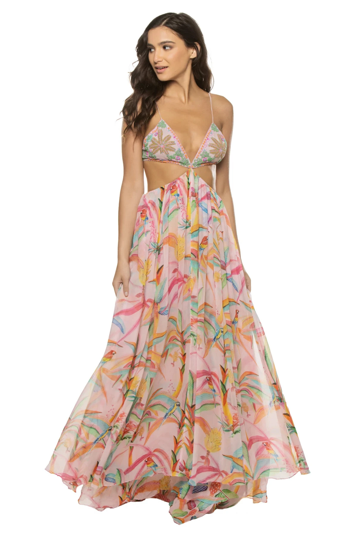 Beaded Cutout Maxi Dress 1 Beaded Cutout Maxi Dress