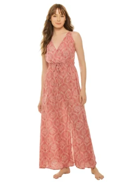 ELAN Wrap Front Maxi Dress