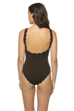 Marysia Palm Springs One Piece Wide Strap Tank -Beachwear Threads S0043 One Piece Swimsuit Black Indigo Back1