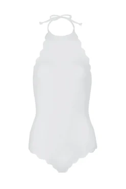 Marysia Mott Scalloped High Neck One Piece Swimsuit -Beachwear Threads S0049 One Piece Swimsuit Coconut Laydown