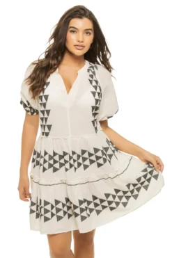 Embroidered Mini Dress