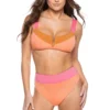 Sanctuary Color Block V-Wire Bralette Bikini Top