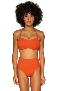 Bridget Molded Sweetheart Bandeau Bikini Top 5 Bridget Molded Sweetheart Bandeau Bikini Top -Beachwear Threads SBL RED LAVAA Tops Front2 100283