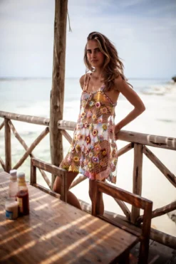 Vana Crochet Mini Dress -Beachwear Threads SP23 HFK837 Apparel Dress Lollipop Lifestyle