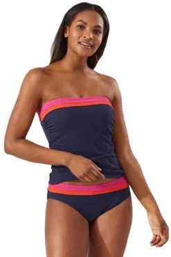 Tommy Bahama Colorblock Bandini Molded Bandeau Tankini Top