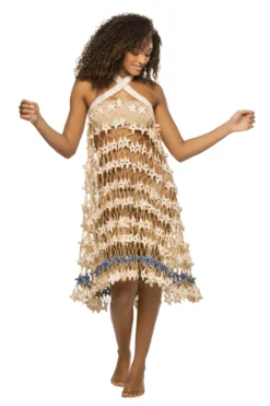 Star Crochet Midi Skirt -Beachwear Threads SS23CS19 Apparel Bottom Snow White Front2