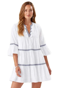 Tommy Bahama Embroidered Split Neck Tunic