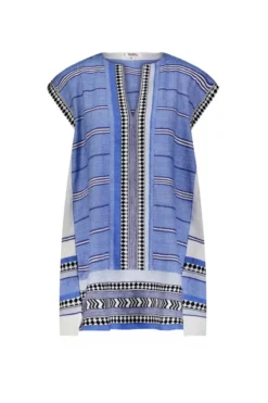 Neela Short Caftan -Beachwear Threads SW2244C1 Apparel Dress Indigo Laydown