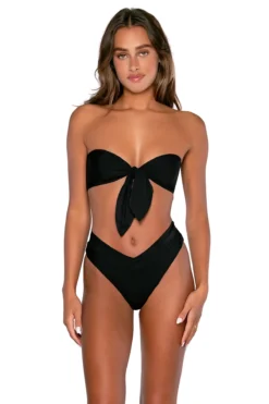 Eloise Bandeau Bikini Top -Beachwear Threads U614TBLAOU Bikini Top Black Out Reverse2